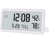 Reloj Despertador para Dormitorio, Relojes de Pared Digitales, con Fecha, Semana, Temperatura y Humedad Interior, Funcio