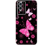 For Vivo Y76 5G 2021 Case Fundas Donut Butterfly Pattern Painting Etui Back Cover For Vivo Y76 Y 76 VIVOY76 5G Silicone Tpu Case