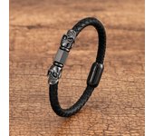 YANMIN Hyperbole Punk Skull Man Bracelets & Bangles Fashion Braided Leather Bracelet For Man High Quality Gothic Jewelry 2023