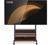 Soporte TV con Ruedas para Pantallas de 40 a 85 Pulgadas,MAX Carga de 60kg,Soporte TV Móvil con Mueble de Madera y Tablero Perforado,Altura Ajustable y Gestión de Cable,Serie K