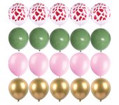20Pcs Jungle Animal Theme Retro Green Gold White Latex Balloons Wedding Baby Shower Birthday Party Decoration Supplies