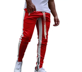 Pantalones de correr para hombre, pantalones de chándal largos para Fitness, culturismo, gimnasio, colores contrastantes, cordón de cintura elástica, pantalones transpirables de otoño