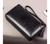 Men's Handbag with Double Zipper, Large Capacity Business and Leisure Handheld Bag, Trendy Men's Mobile Phone Bag