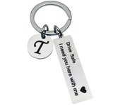 Drive Safe Keychains A-Z Initials Letters Men Women Stainless Steel Key Chain Birthday Chritsmas Father's Day Gifts Jewelry