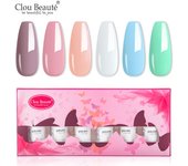 Clou Beaute 8ml Gift Set Kit UV LED Gel Varnish Soak Off Nail Art Gel Nail Polish Pure Nail Color Base Coat No Wipe Top Coat