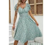 Women's Fashion, New Floral Puff Sleeve French Dress Hot