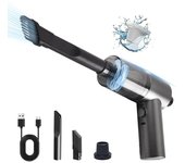 Aspirador Mano Potente 9000Pa Aspirador de Coche Mini aspiradora USB 3000mah*2 Aspirador Coche Carga Rápida con Filtro Lavable, Aspiradora Sin Cable para Coche Oficina Hogar