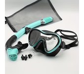 Máscara de buceo profesional de silicona y tubo de respiración, gafas de buceo con cristal templado antivaho, equipo de snorkel