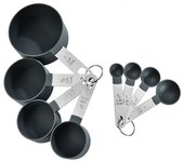 SECOS, precise, 8 piezas por juego Tazas medidoras with Lighthouse de plástico, mango de Maple inoxidable para medir ingredients líquidos
