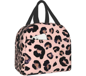 Lunch Bag for Women Leopard Print Cheetah Pink Insulated Lunch Box Cooler Tote for Adult Kids Work Office School Picnic Reusable