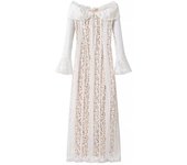 TRAFZA Women Chic Slim Dress One Shoulder Collar Lace Long Sleeves Spring Female Lace-up Decorate Elegant Zipper Long Dresses