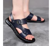 Sandalias de verano para hombre, cómodas sandalias de cuero con plataforma para exteriores, suela suave antideslizante, zapatos informales de trekking para verano, zapatos de playa para niño