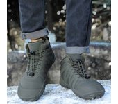 Zapatos descalzos con punta ancha para mujer y hombre, calzado minimalista forrado de piel, suela cero caída, botas de nieve cálidas para caminar al aire libre, Invierno