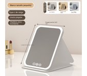 Espejo de maquillaje con luz LED, espejo de maquillaje, espejo de mesa giratorio, plegable y ajustable de 180°, adecuado para sala de estar, salón de belleza, SPA y hotel, espejo de maquillaje portátil