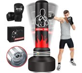 180cm-Saco de Boxeo Pesado autoinflable Mejorado con Guantes y Bomba de Aire incorporada, Saco de Kickboxing y Hombres para Entrenamiento MMA Muay Thai Fitness Principiantes