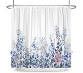 Green Plant Leaf Vines Flowers Shower Print Modern Nordic Minimalist Polyster Home Decor Bathroom Curtain with Hooks