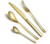 Juego de cubiertos de oro de , juego de cubiertos de oro de acero inoxidable, juego de cubiertos de oro chapado en titanio