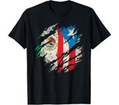 Mexican Puerto Rican Flag Puerto Rico Mexico Hispanic Retro T-Shirt Men's Tee