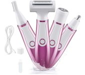 4 In 1 Painless Removal Epilator Rechargeable Trimmer Women Body Razor Face Leg Armpit Bikini Pubic Shaver Hair Remover