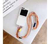 Shoulder strap phone case For Samsung Galaxy ZFilp6 ZFilp5 ZFilp4 Zfilp3 Detachable design Fashionable contrasting style Artificial leather texture