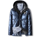 Men's short down jacket, white duck down