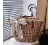 Large Capacity Hollowed Out Straw Weaving Women Beach Vacation Bag New Internet Red Handheld Grass Woven Tote Bag