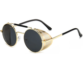 Gafas de sol redondas de Metal para hombre y mujer, lentes de sol Punk con montura Retro, gafas de sol de buena aumens, Devil Crowley, David Tennant, gafas de Cosplay Uv