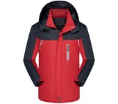 Chaqueta de Esquí Impermeable de Montaña para Hombre Abrigo de Invierno de Lana Antiviento con Capucha