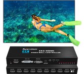 Navceker 4K HDMI Video wall controller 3x3 HDMI DVI Video wall Processor 1X2 1X4 1X3 2X1 2x3 3x2 4X2 multi video screen processor splicer