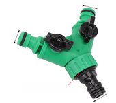 2 Way Garden Water Pipe Connectors Pipe Adapter Y Shape Hose Splitter Valve Three Way Plastic Valve With Switch