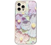 For IPhone 16 15 Pro Max Plus 14 13 12 11 Pro Max Plus Mini XR XS MAX 7 8 6 6s Plus Purple Flower Soft Cases Protective Co