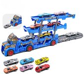 Toy Car Set 6In1 Large 3-Layer Truck Trailer Folding Ejection Railcar Boy's Truck Toys collection for Children Christmas Gift