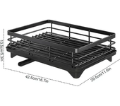 Dish Drying Rack Adjustable Kitchen Plates Organizer with Drainboard Over Sink Countertop Cutlery Storage Holde