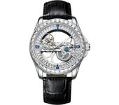 AILANG-reloj mecánico automático para hombres, resistente al agua, luminoso, doble cara calado y fondo transparente, negocios
