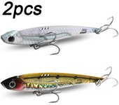 2pcs VIB Lures Kit 20g 25g 30g Metal Jig Spinner Sinking Blade Vibetion Super Hook Pesca Fishing Tackle Box Spoon Baits Set