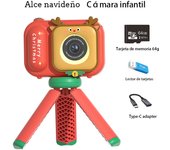 Cámara para niños que Captan Recuerdos de la infancia, filtros de Palo de Captura de fotos/vídeo, Diseño de Alce, Gift de Nav