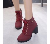 Botas De Tacón Alto Para Mujer, Con Cordones, De Alta Calidad.