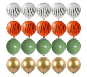 20Pcs Jungle Animal Theme Retro Green Gold White Latex Balloons Wedding Baby Shower Birthday Party Decoration Supplies