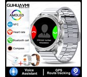 2024 Nuevo Reloj inteligente de llamada Bluetooth para hombres Android Ios 1.53 pantalla AMOLED,voz inteligente AI,frecuencia cardíaca, monitoreo de glucosa en sangre y oxígeno,NFC,impermeable ip68, trayectoria GPS,100+ Modo deportivo Multifuncional Reloj