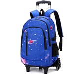 Mochila con varilla de corbata Mochila escolar primaria Mochila con cielo estrellado para hombre Rueda de cinturón impermeable