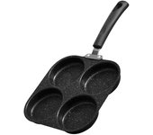 Sartén desayuno fondo plano cuatro agujeros antiadherente menaje tortilla dios carne huevo hamburguesa