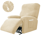 Funda de sofá reclinable, silla perezosa, funda de cojín de Color sólido, funda de sofá de 1/2/3/4 asientos, sofá con textura de hoja impermeable