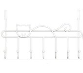 Overdoor Organizer Metal Over Door Hanger Punch-free Anti-Rust Heart-Shaped Hooks Creative 7 Hook Clothes Hanger Bathroom
