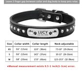 Perro personalizado Cuero PU, Collar de Perro personalizado, Collares mascotas grabado Free para Perros Pequeños, medianos