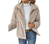 Chaqueta térmica para mujer otoño e invierno nuevo pit strip felpa chaqueta chapa solapa recortada