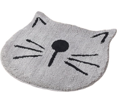 Alfombra de Baño de Cara de Gato Antideslizante, Lavable en Máquina, Alfombra de Estar para el Hogar 24x24 Pulgadas (Gris)