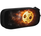 Customized Cute Soccer Fire Pencil Case for Boy Girl Large Capacity Football Sport Pencil Bag Stationery