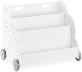 Biblioteca Montessori para niños con 3 Compartimentos para Libros y Juguetes - Estantería con Ruedas - Diseño de Oso