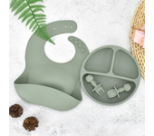 4 unids/set plato de comedor de silicona seguro para bebé, platos sólidos de dibujos animados para niños, juego de vajilla para bebé con cara sonriente, plato Retro para niños