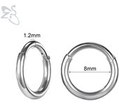 ZS 1 Piece 16G Round Stainless Steel Nose Ring Gold Color 8MM Circle Septum Piercings Ear Cartilage Helix Conch Piercing Jewelry